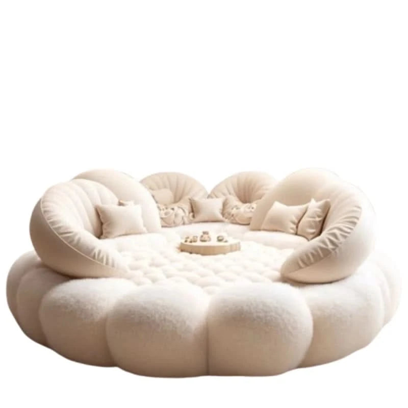 Round Aesthetics Soft Bed Frame European Full Master Bedroom Hotel Create Bed King Size Fashionable Modern Cama Casal Furniture