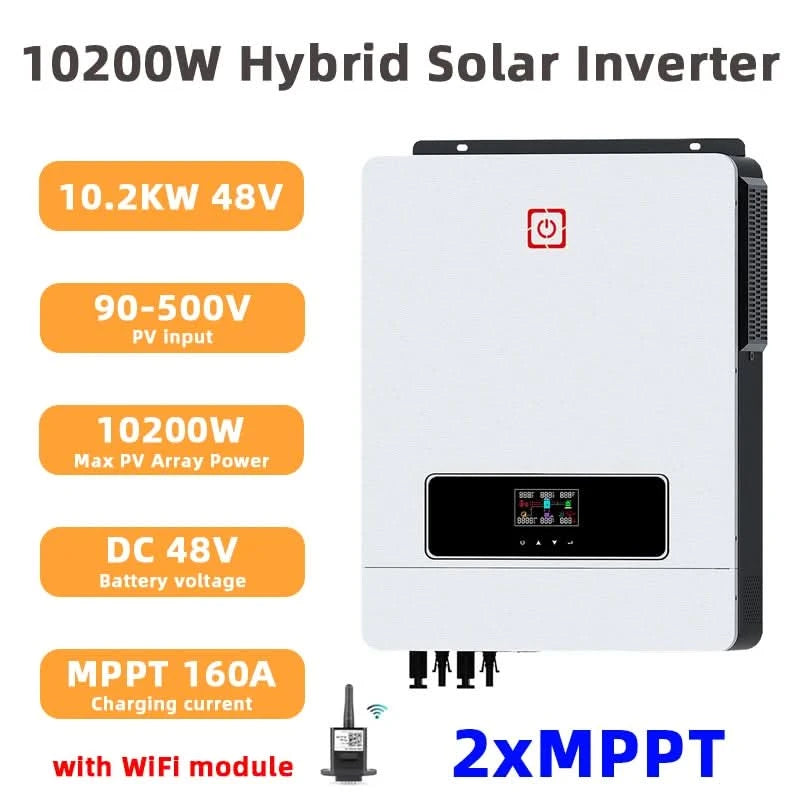 Y&H 10.2KW/6.2KW Hybrid-Solarwechselrichter Ein/Aus-Netz-Wechselrichter 48V 220V Reiner Sinuswellen-Wechselrichter MPPT 160A/120A Laderegler