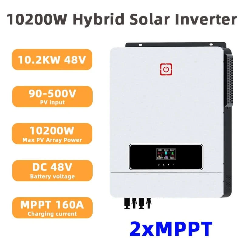 Y&H 10.2KW/6.2KW Hybrid-Solarwechselrichter Ein/Aus-Netz-Wechselrichter 48V 220V Reiner Sinuswellen-Wechselrichter MPPT 160A/120A Laderegler