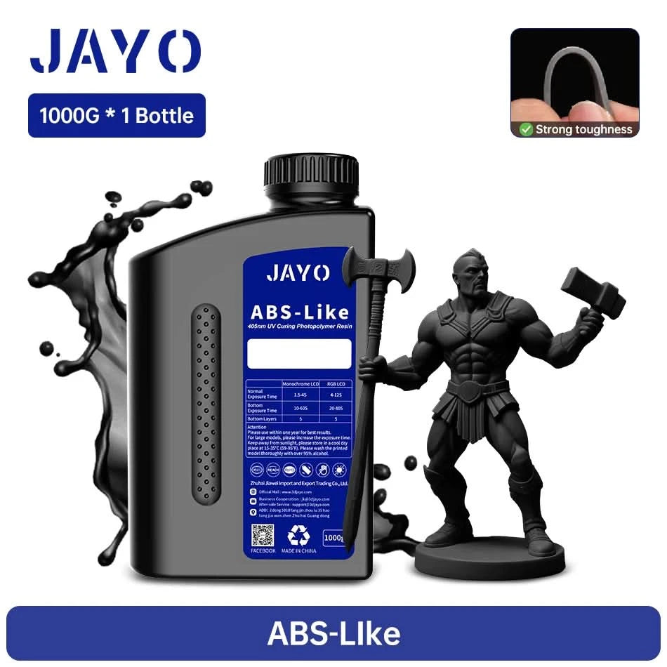 JAYO UV-Harz ABS-ähnlich/Standard/Pflanzlich/Nylon-ähnlich/Wasserwaschbar 1KG 405nm Flüssiges Rapid UV-Härtung für LCD 3D-Druckmaterial