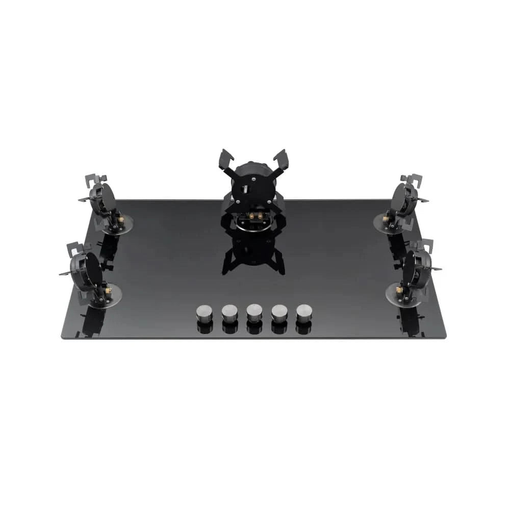 Professional Table Top Smart 5 Burner Built-in Tempered Glass Gas Stoves for Home Kitchens