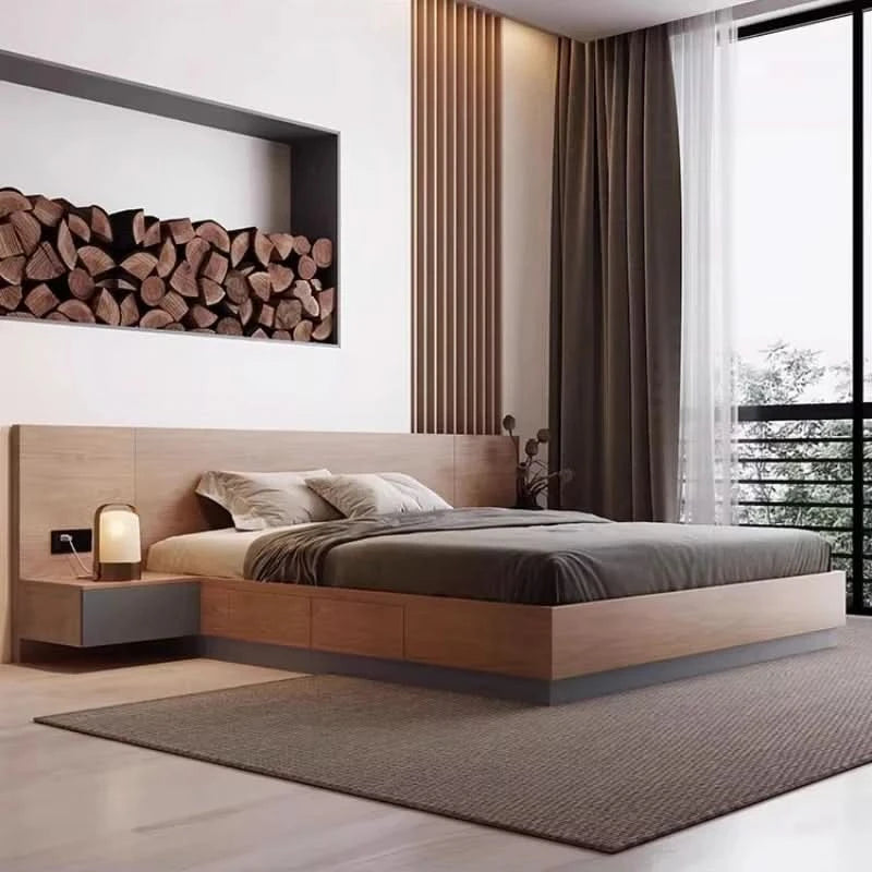 Unique European Double Bed Platform Elegant Pretty Solid Wood Luxury Bed Bases Bedroom Modern Camas Queen Size Furniture Home