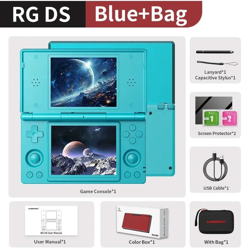 Anbernic RG DS Retro-Videospielkonsole Android 14 4 Zoll IPS Dual-Multitouch-Bildschirm Klappspielkonsole RGDS als Weihnachtsgeschenk