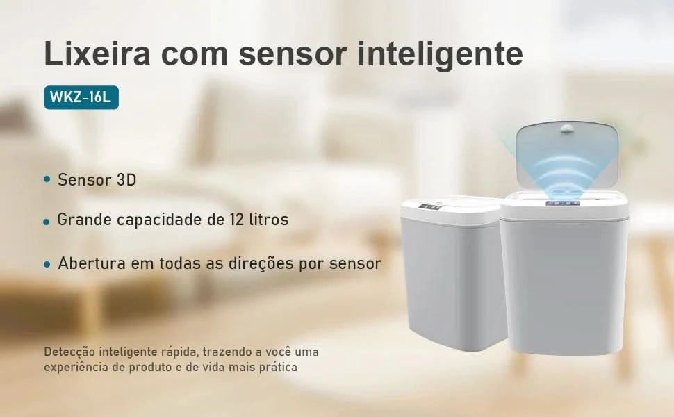 Automatischer Sensor-Mülleimer, Abfalleimer, Mülleimer, Plastik-Mülleimer, Küche, Wohnzimmer, Haushaltskapazität