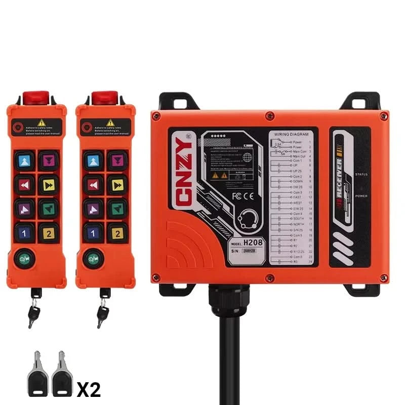 HENJEL H208 Kran Funksteuerung Doppelgeschwindigkeit Wasserdichter Schalter DC 12V 24V Wasserdichte und staubdichte Industriefernbedienung