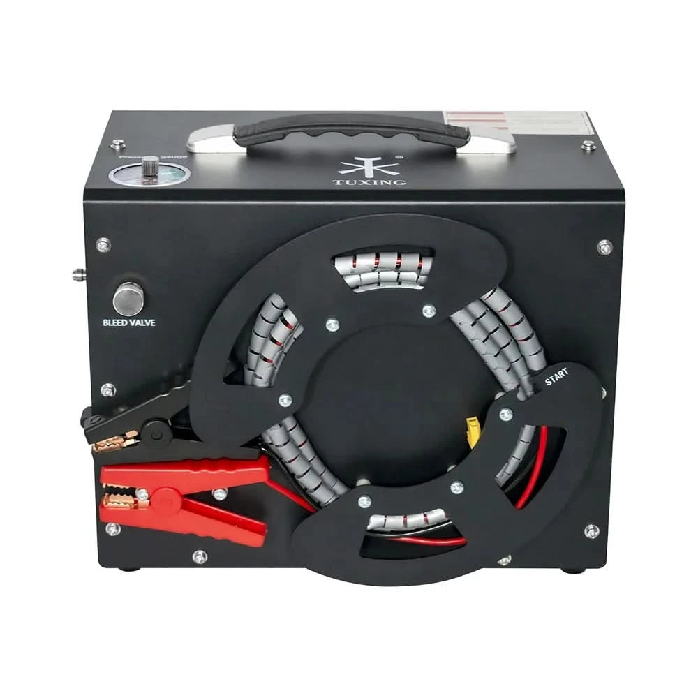TUXING 300Bar 4500Psi PCP Luftkompressor Hochdruckkompressor mit integriertem 12V tragbaren Netzteil Lüfter Auto-Stopp TXES062