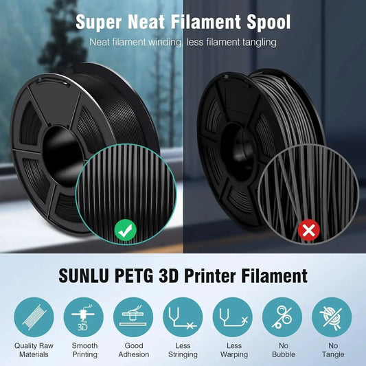 SUNLU 3D Filament PLA/PLA META/PETG/ABS/TPU/PLA MATTE 1.75mm 10Roll 1KG/0.5KG 3D Printer Filament for 3D Printer
