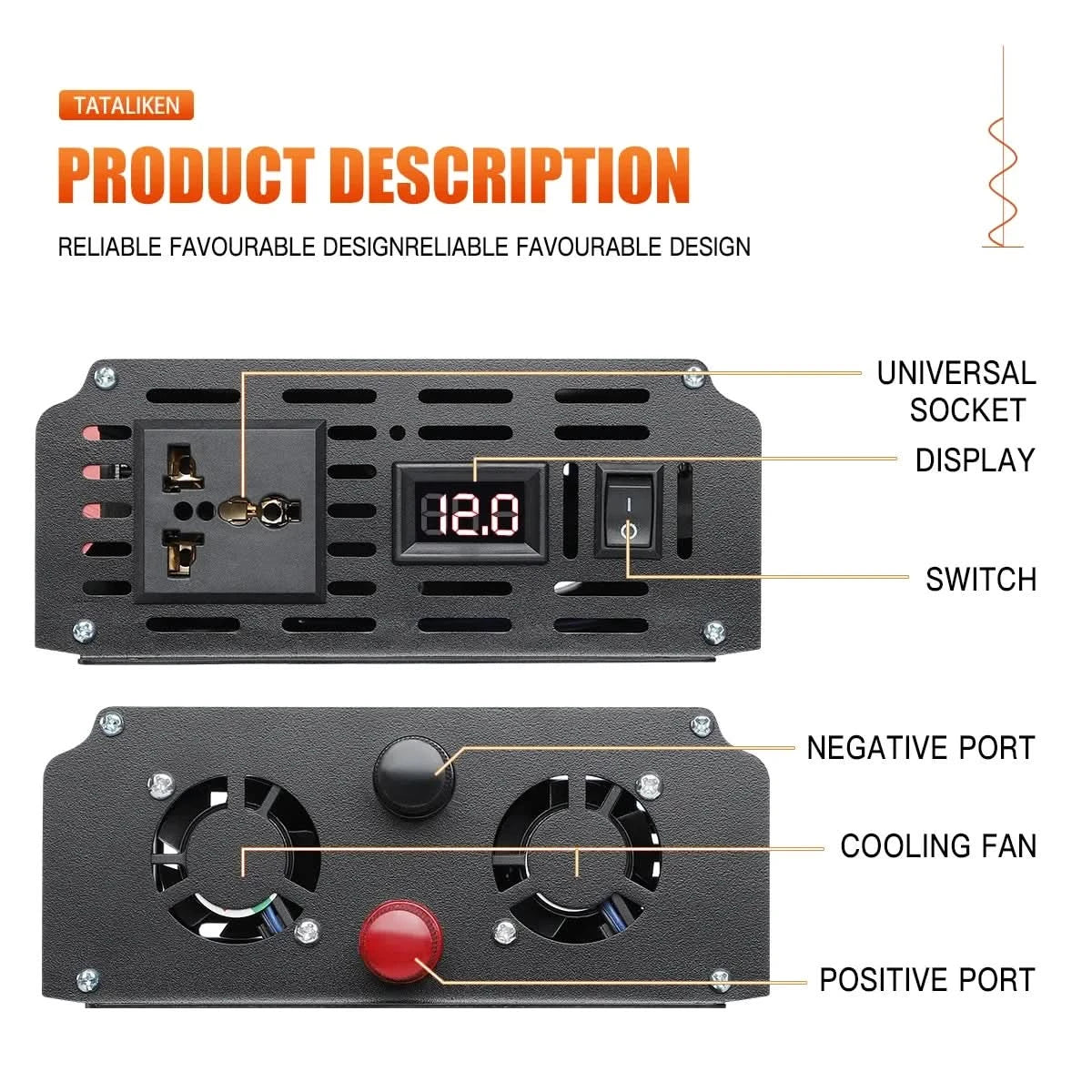 Inverter Pure Sine Wave DC12V/24V To AC 220V Voltage 7000W/8000W 50/60HZ Power Converter Solar Car Transformer With LED Display