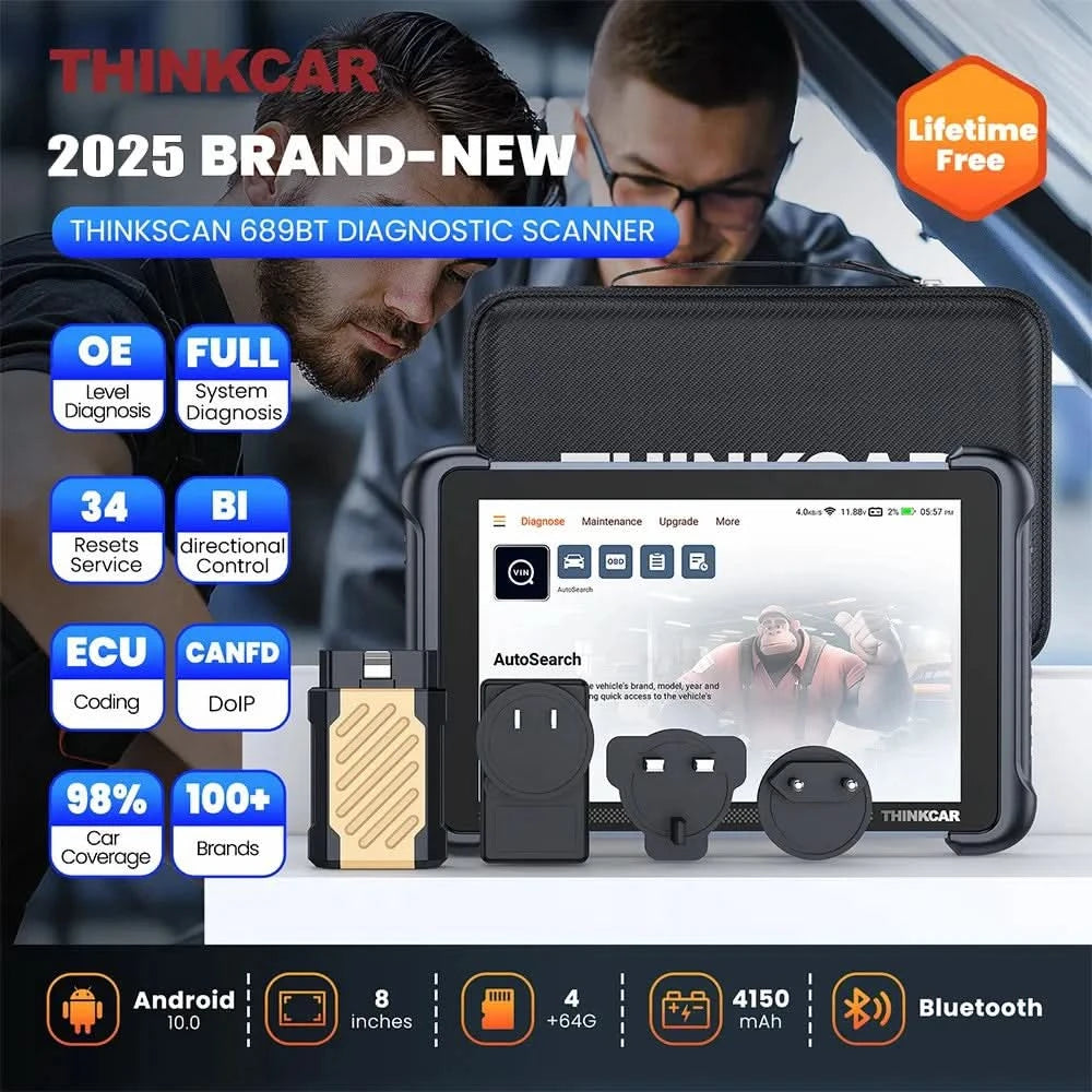 THINKCAR THINKSCAN 689BT Lebenslanger kostenloser Auto-Scanner Professionell 34 Reset ECU-Codierung bidirektional DOIP OBD2 Auto-Diagnose-Tools