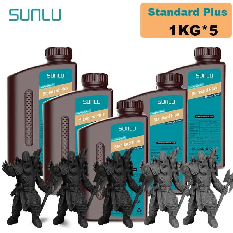 SUNLU 5KG Standard Plus/14K Standard Harz 1KG/Flasche 405nm schnellhärtendes UV-Photopolymerharz für LCD 3D-Druckermaterial