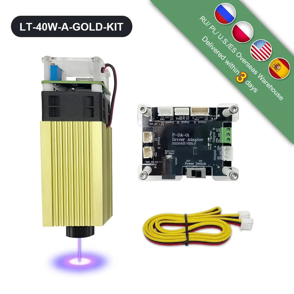LASER TREE Lasermodul 4W 5W 10W optische Leistung mit Air Assist Laserkopf 450nm TTL Blaulicht Graveur Schneiden Holz DIY Werkzeuge