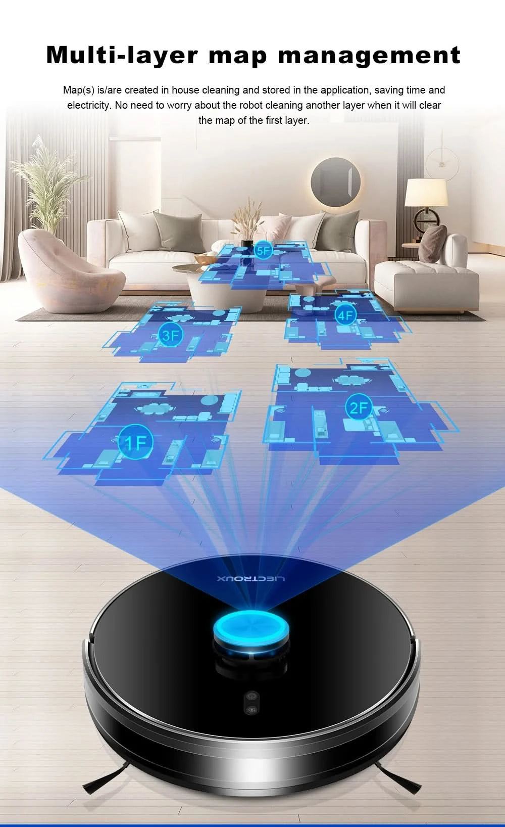 Liectroux/LILIN X6 Robot Vacuum Cleaner,Laser System,6500Pa,Smart Home Appliance,Restricted Area Map,Zone Cleaning for Carpet