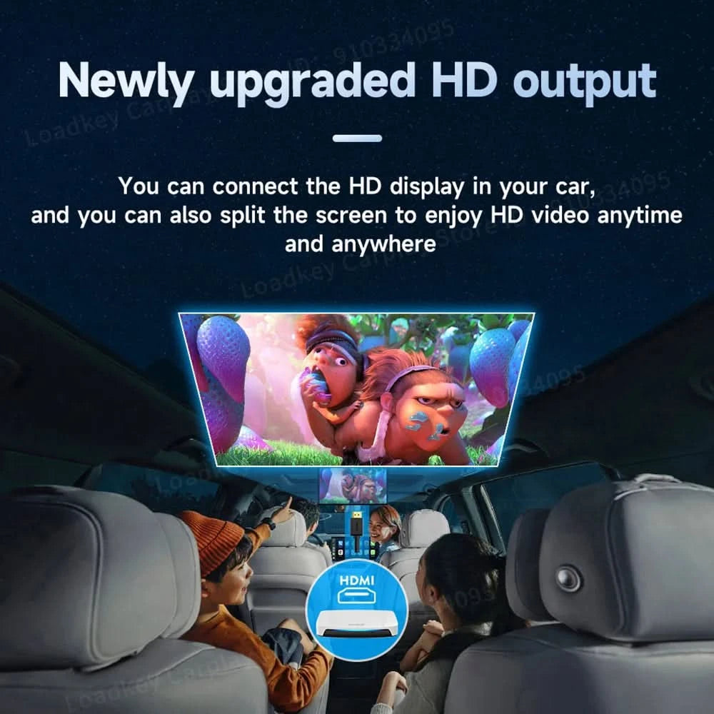 Carlinkit HDMI-Ausgang Auto TV Mate Carplay Qualcomm 6225 8-Core Android Auto Wireless Adapter unterstützt Youtube GPS Split Screen