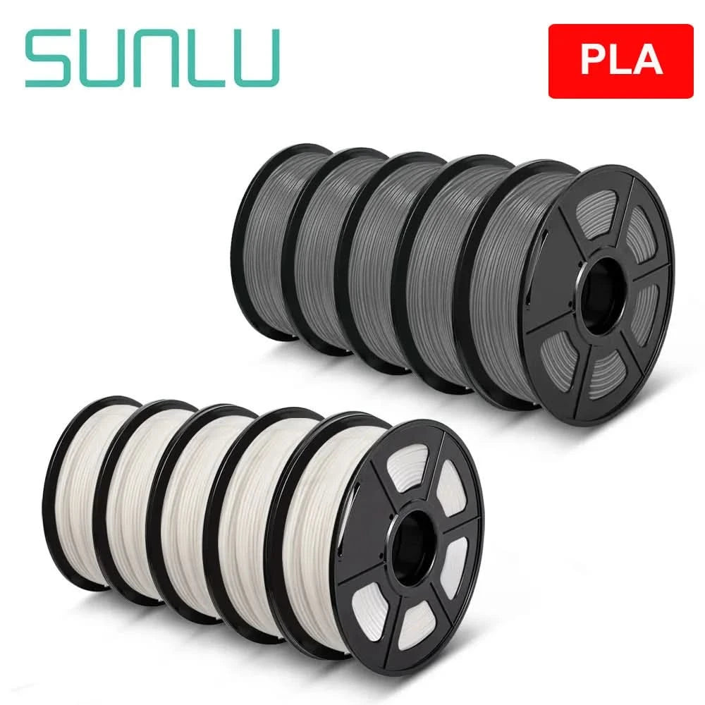 SUNLU 10KG 3D Filament PLA/PLA PLUS/PETG/Easy ABS Filament 1.75mm 10 Rollen 1KG sauber gewickeltes 3D-Drucker-Filament für 3D-Drucker