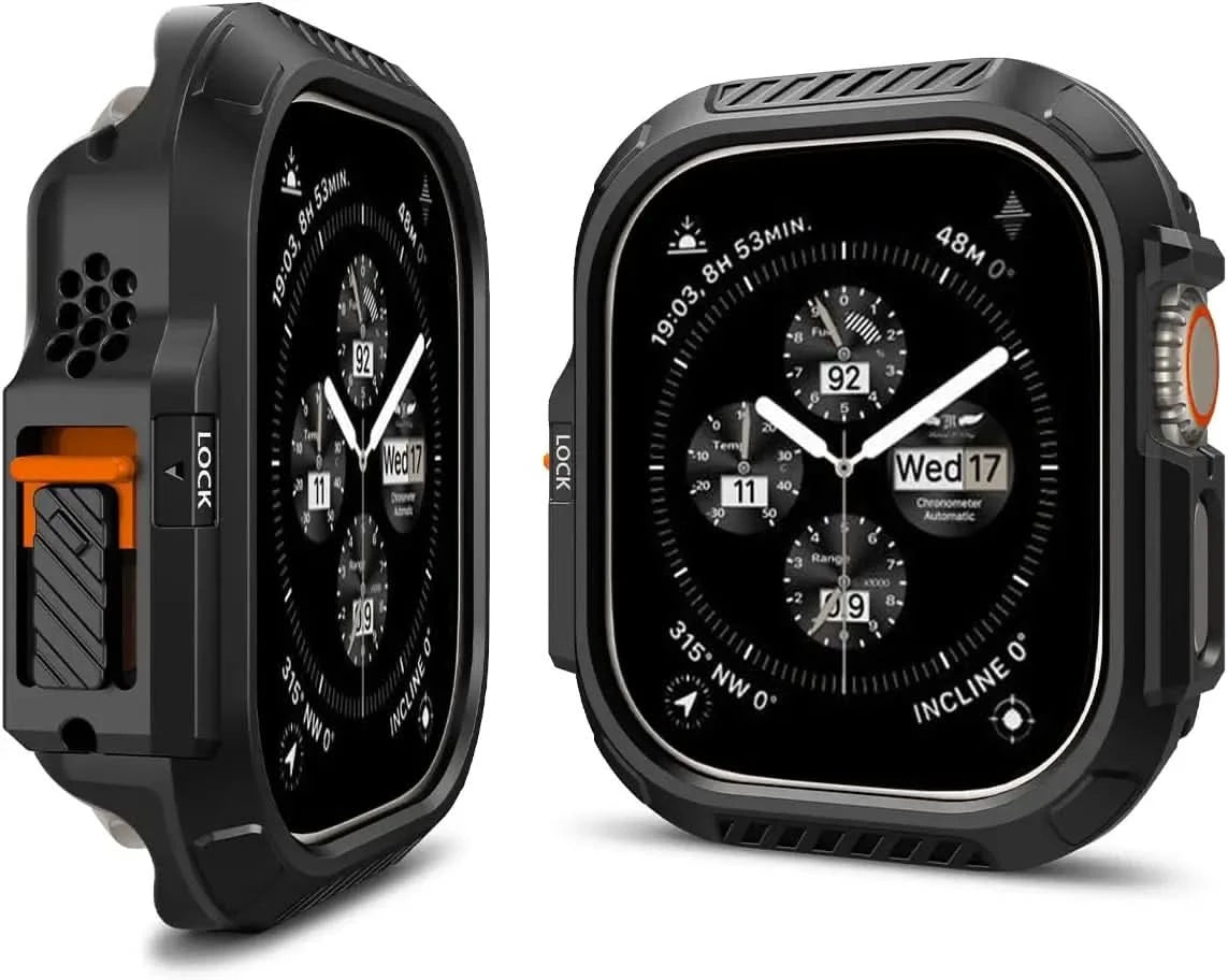 Lock Fit Designed for Apple Watch Ultra 2/Apple Watch Ultra Case with Secure Locking System Apple Watch Ultra 49mm Case - Black