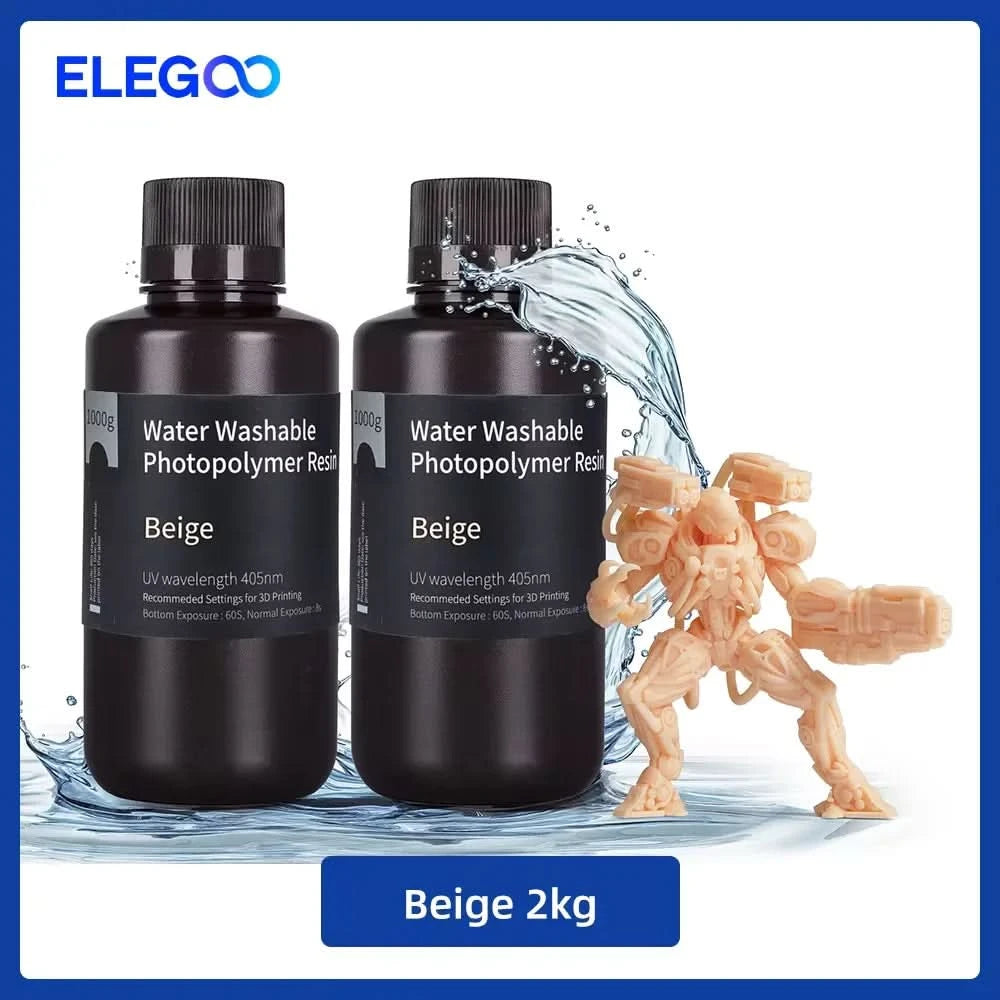 ELEGOO Water Washable 3D Druckerharz LCD UV-härtendes Harz 405nm Standard Photopolymerharz für LCD 3D-Druck 1000g 8 Farben