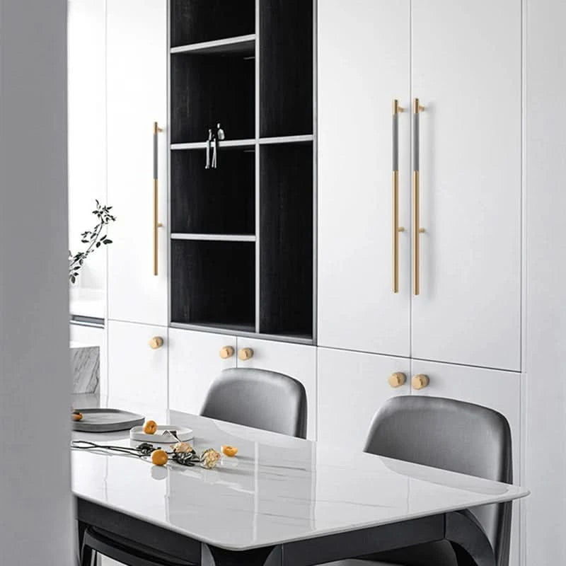 KK&FING Aluminium Knurled Handle Furniture Gold Cabinet Knobs Long Handles Kitchen Cupboard Drawer Knobs Dold Knobs And Pulls