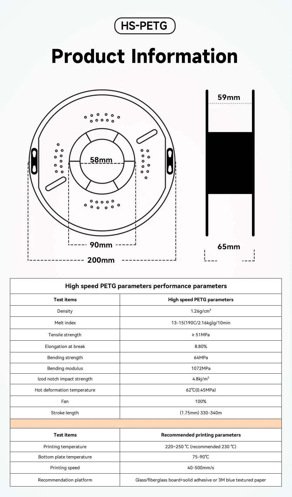 KINGROON Newest PETG HS-PETG 3D Printer Filament 1.75mm High Speed 3D Printinng Material Hyper PETG 5KG 10KG Mix Color ﻿