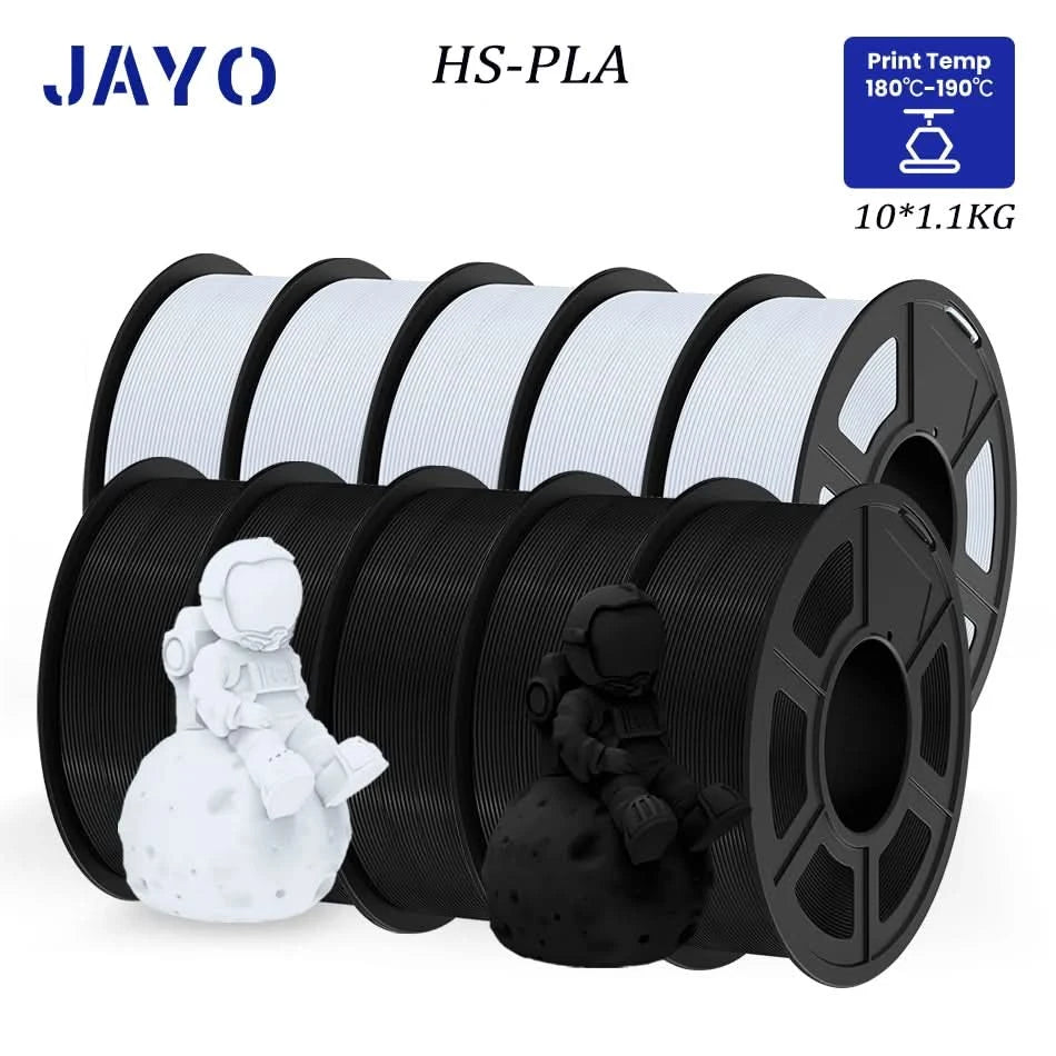 JAYO PLA / ABS / PETG / Silk / ASA / TPU / PLA+ Filament 10 Rollen 3D-Drucker-Filament 1.75MM 0.65/1/1.1KG sauber gewickeltes 3D-Filament