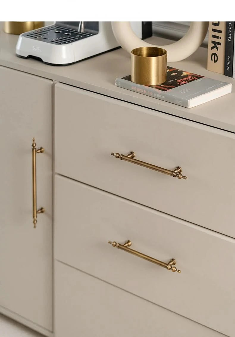 Tinyhob Solid Antique Bronze Pull Brass Cabinet Knobs T Bar Funiture Wardrobe Appliance Handle Long Pull Drawer Handle