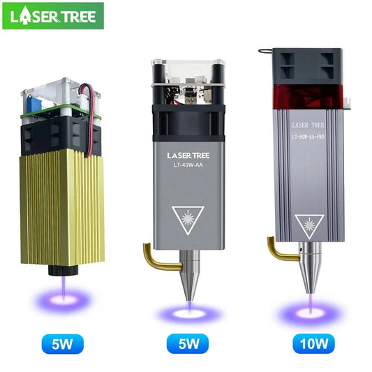 LASER TREE Laser Module 4W 5W 10W Optical Power with Air Assist Laser Head 450nm TTL Blue Light Engraver Cutting Wood DIY Tools