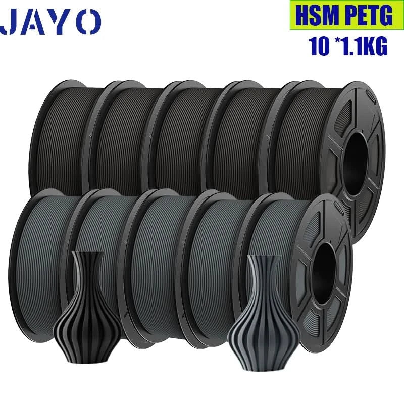 JAYO High Speed Matte PETG Multiple Colors Mixed 10 Rolls Filament 175mm Non-toxic Bubble Free Smooth Suitable for 3D Printi