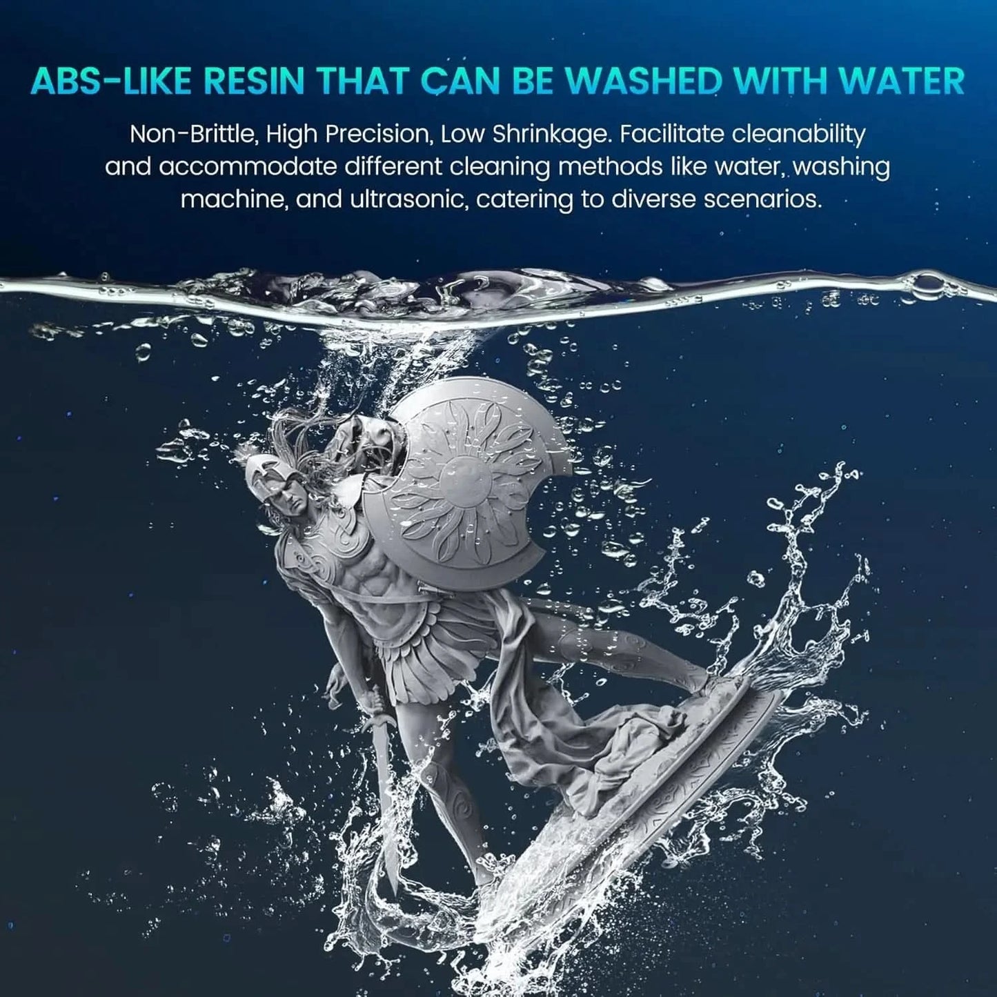 SUNLU 2KG Wasserwaschbares / Wasserwaschbares ABS-Harz Harz 1000G/Flasche 405nm Schnelles UV-härtendes Photopolymerharz für LCD-3D-Druck