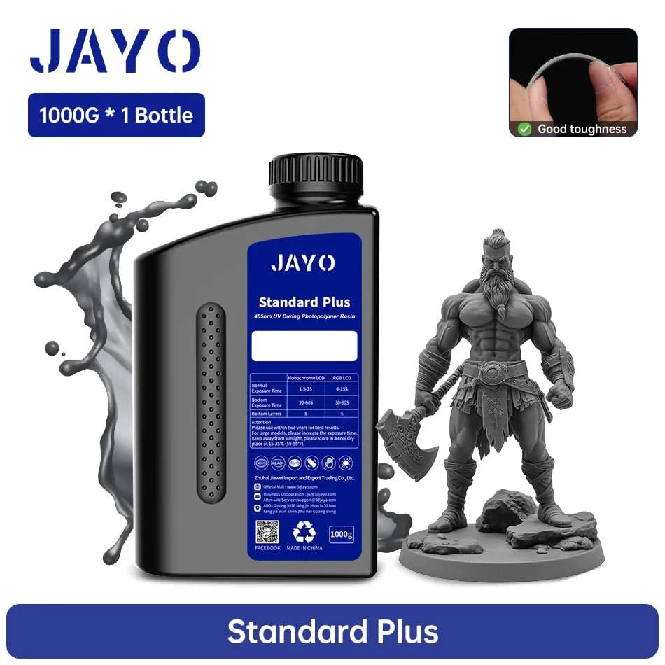JAYO UV-Harz ABS-ähnlich/Standard/Pflanzlich/Nylon-ähnlich/Wasserwaschbar 1KG 405nm Flüssiges Rapid UV-Härtung für LCD 3D-Druckmaterial