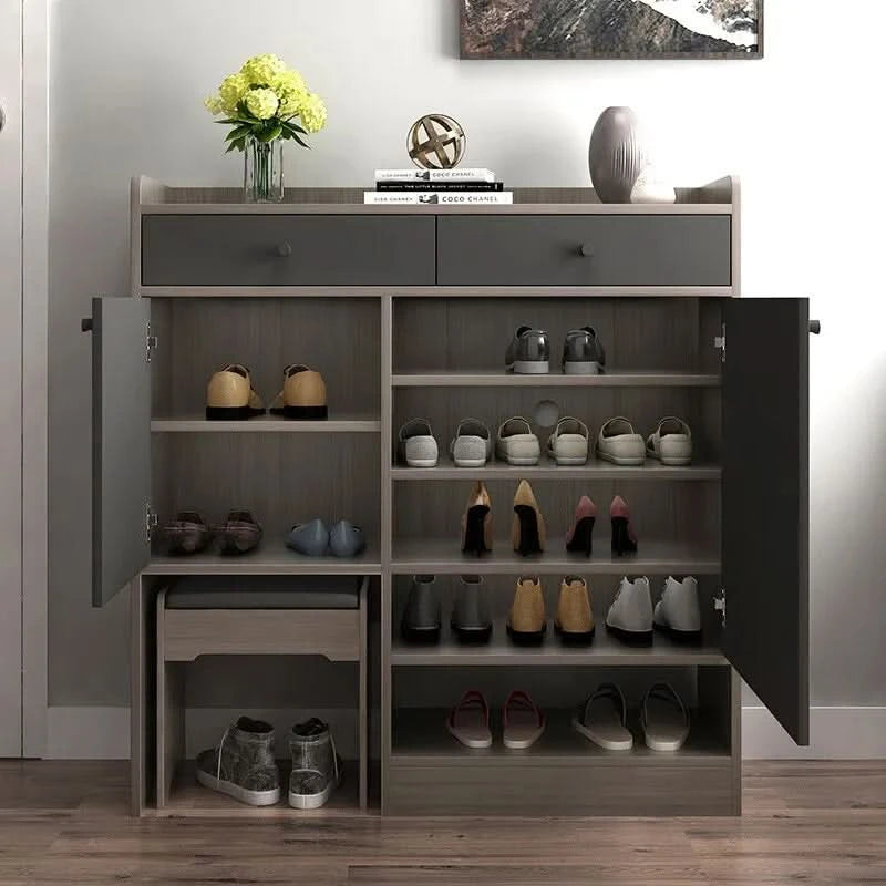 Living Room Organizer Bedroom Wooden Cabinet Ladies Boutique Shelves Shoes Rack Shelf Home With Storage