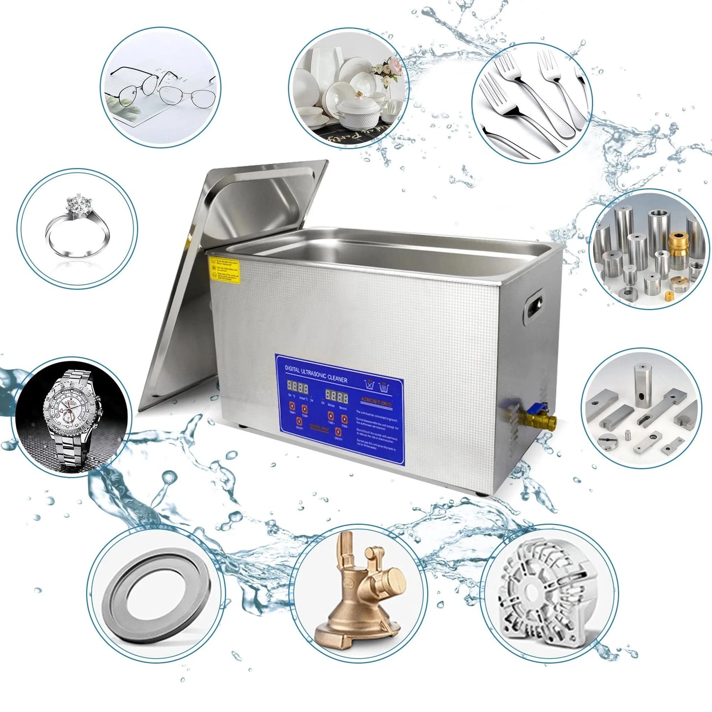 2/3/6/10L/30L Digitaler Ultraschallreiniger mit Heizfunktion 220V 40KHZ Edelstahl Ultraschallreinigungsgerät Haushaltsgerät