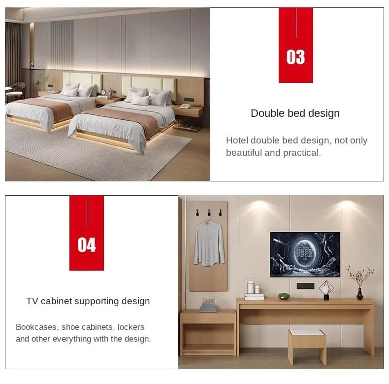 Factory Supply Hotel 5 Star Comfortable Modern Star Custom Hotel Bedroom Furniture Luxury king Size Hotel Bedroom Set