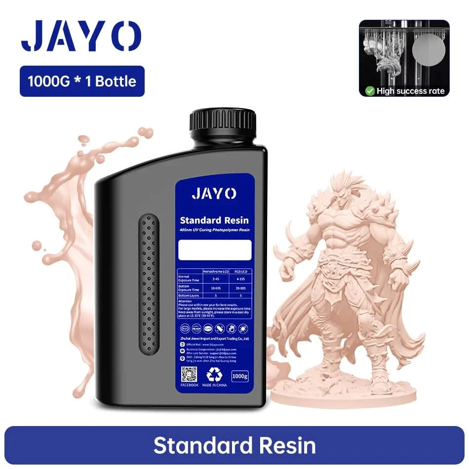 JAYO UV-Harz ABS-ähnlich/Standard/Pflanzlich/Nylon-ähnlich/Wasserwaschbar 1KG 405nm Flüssiges Rapid UV-Härtung für LCD 3D-Druckmaterial