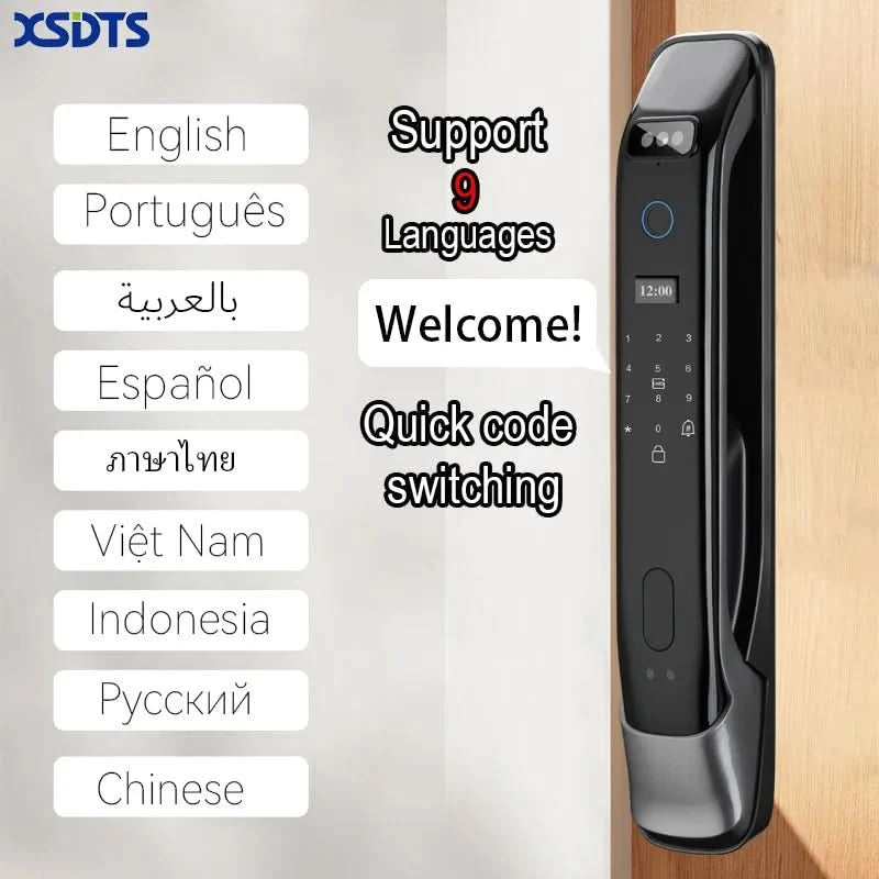 Biometric Infrared 3C Face Real-time intercom Palmar vein Smart Door Lock Fingerprint Password Electronic Key Card APP Unlock