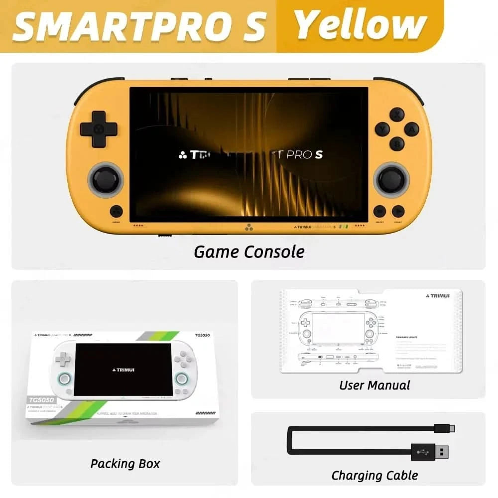 Trimui Smart Pro S Retro Handheld Game Console 4.96'' IPS Screen Linux System Joystick RGB Lighting Video Game Smartpros Gifts
