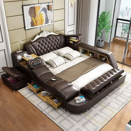 Frame Full Size Storage Bed Queen Size Luxury 180x200cm King Bed Minimalist Upholstered Nordic 150x200cm Home Bedroom Furniture