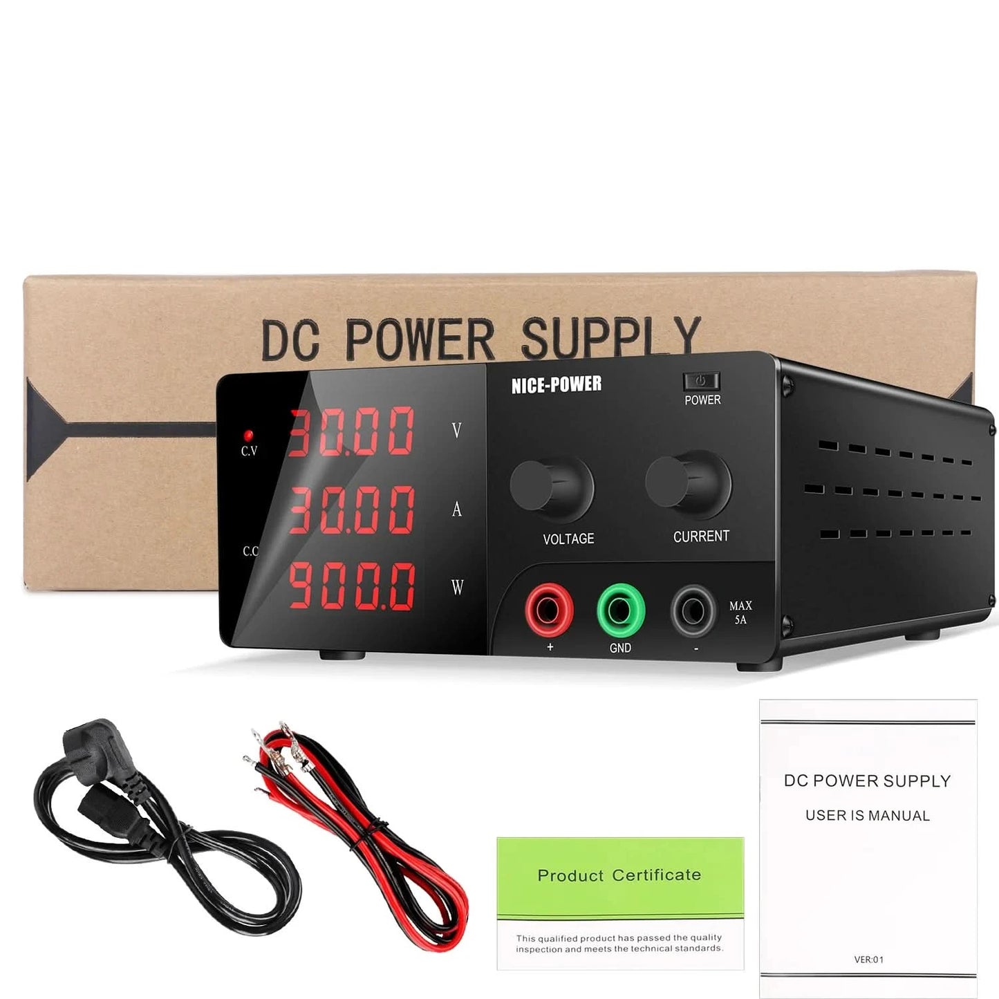 60V 20A Einstellbares Gleichstromnetzteil 30V 30A Labornetzgerät Stabilisiertes Netzteil Spannungsregler Hochleistungsnetzteil