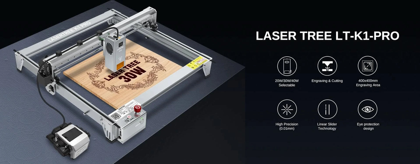 LASER TREE Laser Module 10W/20W/30W/40W Optical Power with Air Assist Laser Head TTL Blue Light for Engraver Cutting Wood Tools