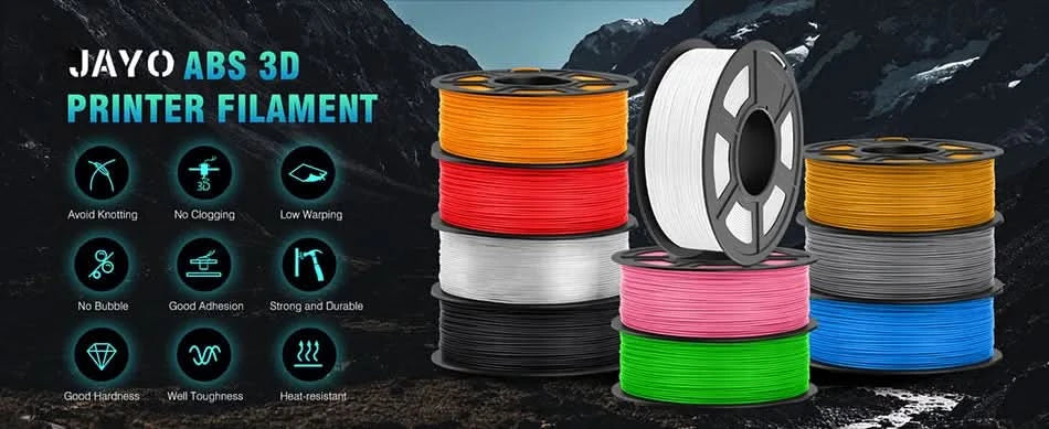 JAYO ABS Filament 1.75mm 3D Printer Filament 10Rolls For FDM 3D Printers 3D Pen Filament Refills 1KG/Roll 3D Printing Materials