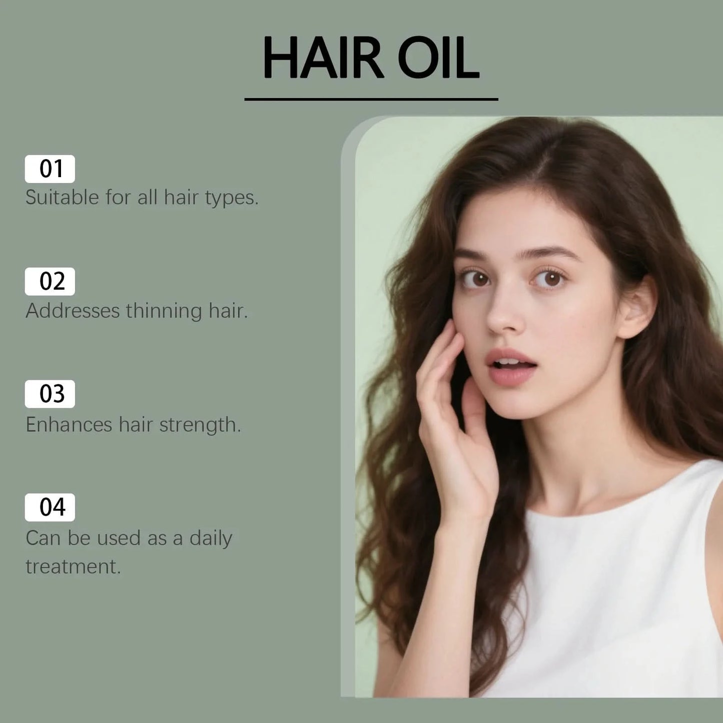 Reparatur von Haarschäden, nährendes und feuchtigkeitsspendendes Haaröl, stärkt das Haar, reduziert Haarausfall, reinigendes Haarpflegeöl