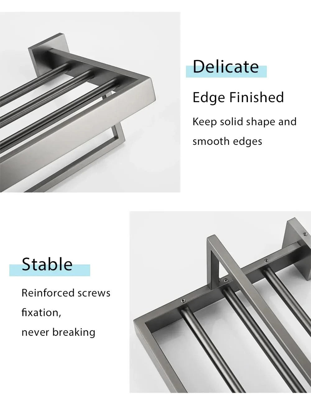 Gunmetal Stainless Steel Bathroom Accessorie Hardware Towel Rack,Toilet Paper Holder, Robe Hook, Towel Bar