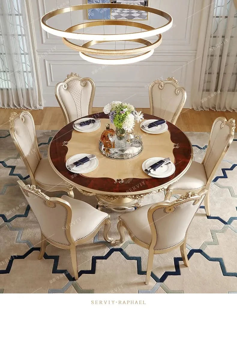 Kitchen Mobile Dining Table  Non Slip Modern Dining Table Set Living Room Esstisch House Accessories Luxury Unique Round Design