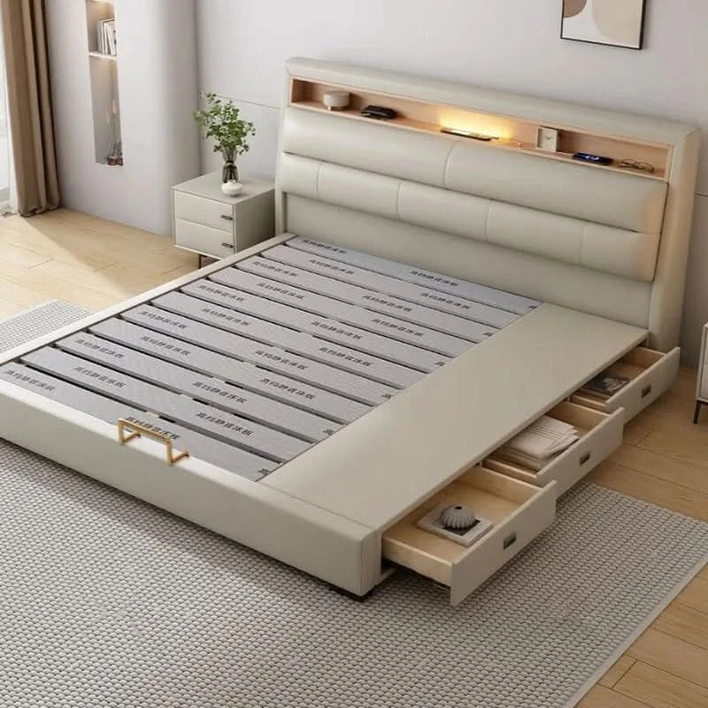 Bedsrooms Frame Beds Modern Headboard Storage Luxury Beds Multifunctional Unique Muebles Para El Hogar House Accessories