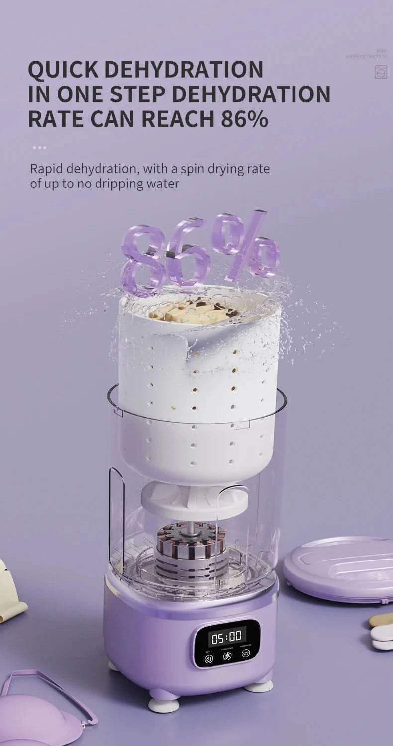 2L Wireless Mini Charging Wash in One Washing Machine Suitable for underwear, socks, pet clothes