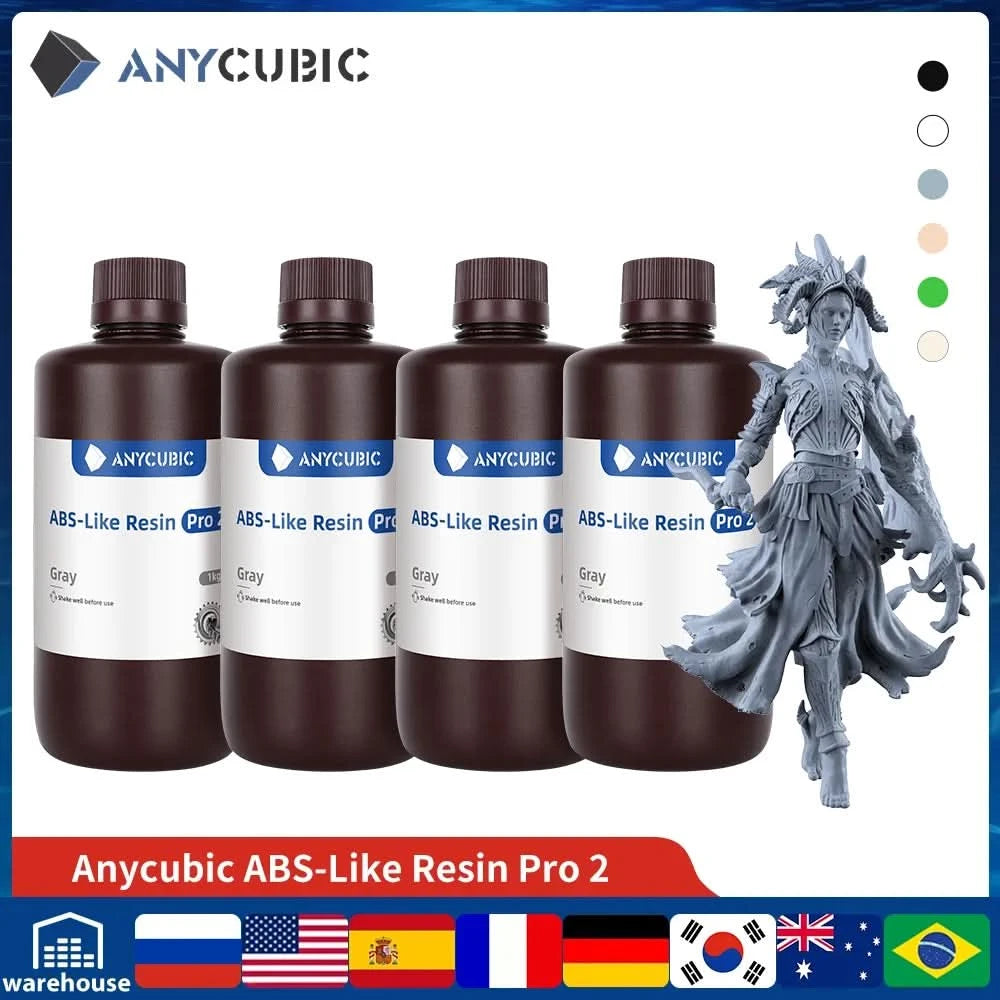 ANYCUBIC Like ABS Pro 2 405nm 3D-Drucker UV-Harz für LCD SLA DLP Drucker schnellhärtendes Flüssigharz in Flasche für Photon Mono 2