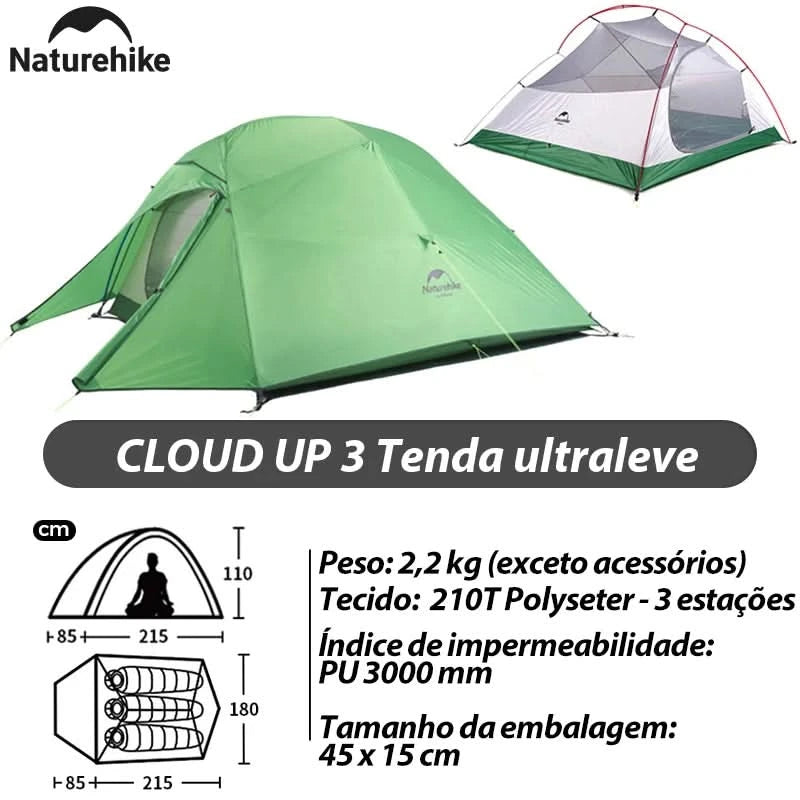 Naturehike Brazil Cloud Up 1-2-3P Camping Rucksack Outdoor Ultraleicht Wasserdichtes Zelt Camping Strandzelt