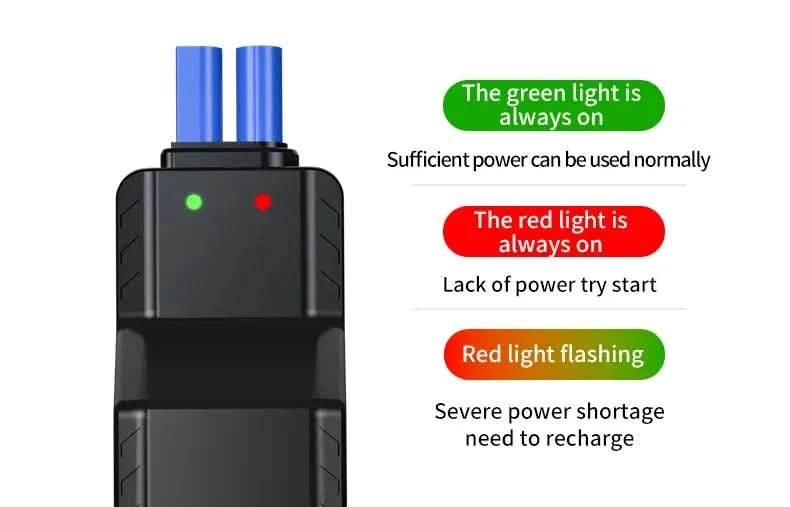 BUVAYE Auto-Multifunktions-Luftkompressor Starthilfe Luftpumpe Praktischer Reifenfüller Tragbarer Batteriestarter mit EVA-Tasche