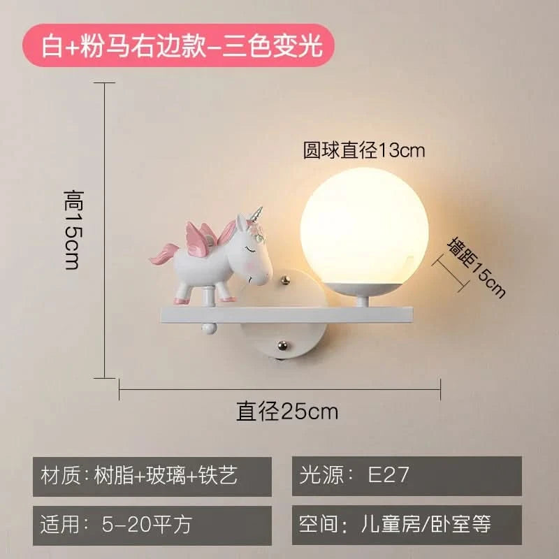 Children's Room Bedside Wall Lamp Girl Boy Wall Art Sconce Creative Cartoon Eye Protection Led Home Decoration Salon Home