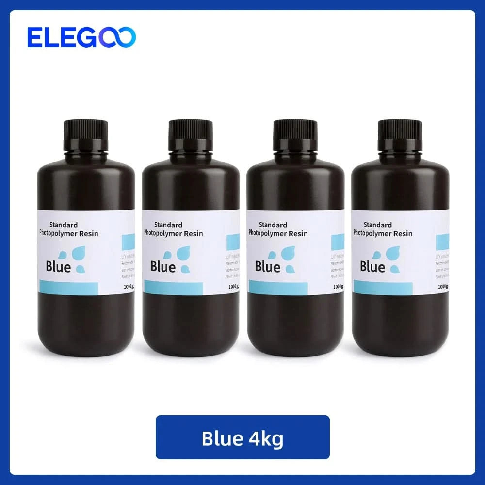 ELEGOO 3D Printer Resin LCD UV-Curing Resin 405nm Standard Photopolymer Resin for LCD 3D Printing 1000g Black Grey White Skin