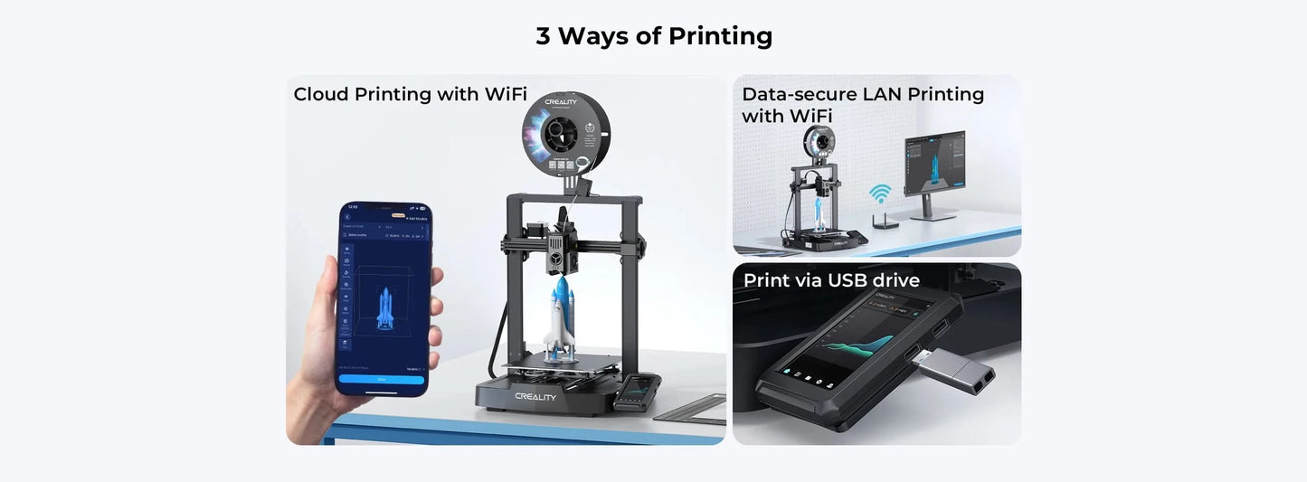 Creality 3D Ender-3 v3 KE Printer Upgrade Sprinte Direct Drive Extruder Hands-free Auto Leveling 32 Bits Silent Motherboard
