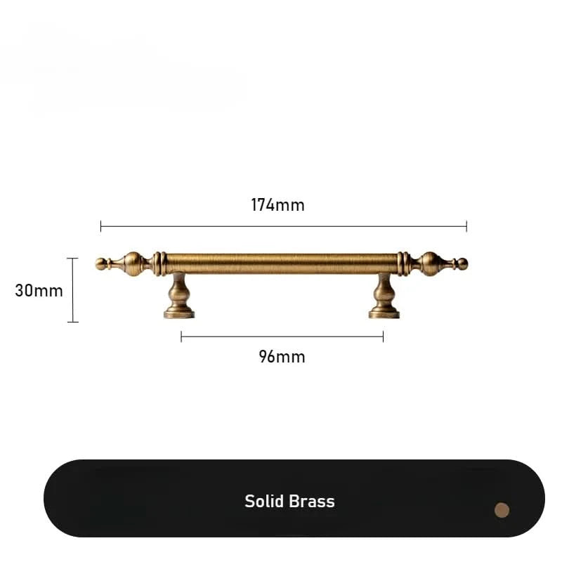 Tinyhob Solid Antique Bronze Pull Brass Cabinet Knobs T Bar Funiture Wardrobe Appliance Handle Long Pull Drawer Handle